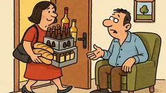 Виц: Жена се прибира с 4 каси бира