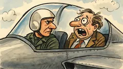 Виц: По време на авиошоу журналист се качва