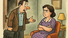 Виц: Съпруг се прибира късно у дома