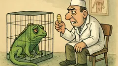 Виц: Подариха му игуана… и тя захапа