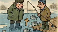 Виц: На Йордановден кръстът плаши рибите