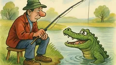 Виц: Седи си един рибар на брега...