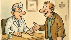 Виц: Докторе, дойдох да ви благодаря, а той...