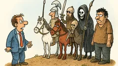 Виц: Четиримата конници идват, водят си стажанта Понеделник