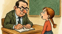 Виц: Учителят пише забележка в бележника на Марийка