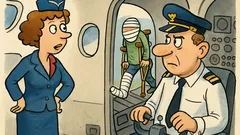 Виц: Стюардеса към пилота – някакъв с бинтове