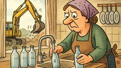 Виц: Когато чуеш шум от багер навън