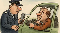 Виц: Катаджия спира шофьор за проба