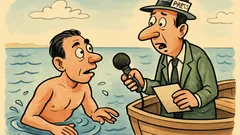 Виц: Журналист пита шампион по плуване как