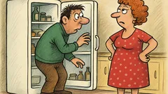 Виц: „Скъпи, какво правиш в хладилника?“