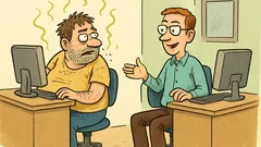 Виц: Разговор между колеги в офиса