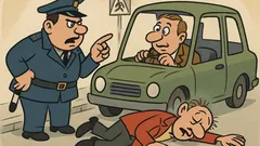 Виц: Полицай разпитва шофьор на пътя