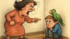 Виц: Майката беснее, синът трепери, папагалът...