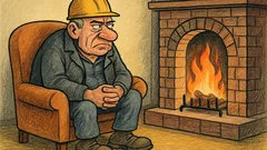 Виц: Бай Гошо за камината в хола