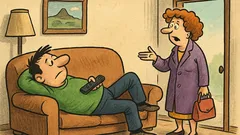 Виц: – Какво правиш? – Лежа на дивана