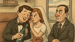 Виц: Младоженци пътуват във влака с непознат