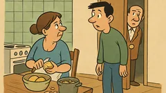 Виц: Сине, къде е онова нещо за картофи