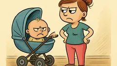 Виц: Днес една млада майка говори за бебето