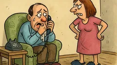 Виц: Един мъж под чехъл говори по телефона