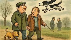 Виц: Двама разхождат кучетата си…