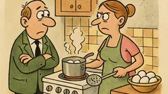 Виц: Скъпа, тия яйца колко време ги