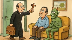 Виц: Екзорсист влиза и казва: „Добър ден…“