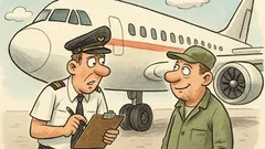 Виц: В дневника пише „двигател липсва под крилото“