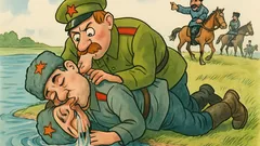 Виц: Чапаев и Петка прекосяват река Урал