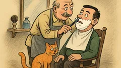 Виц: Селска бръснарница, бай Михаил бръсне клиент