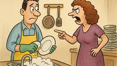 Виц: „Скъпа, искаш ли да измия чиниите?“