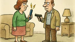 Виц: Нова година — електрошок и газов пистолет