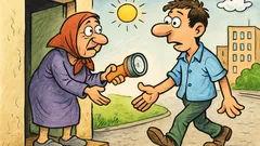 Виц: Пеше, вземи си, маме, фенерче