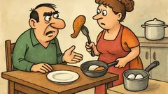 Виц: – Какво има за ядене днес?