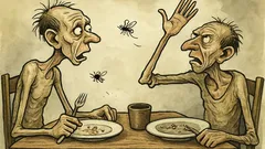 Виц: Седнали слаботелесните да обядват