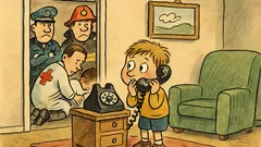 Виц: Един човек звъни, детето шепне странно