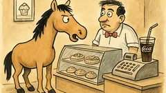 Виц: Един кон влязъл в сладкарница и казал