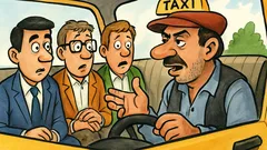 Виц: На връщане от събитие трима в такси