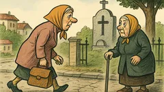 Виц: Две пенсионерки си говорят за гробищата