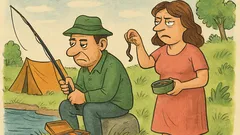 Виц: След дълги дебати жена тръгва на риболов