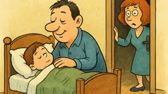 Виц: Баща приспива, майката пита…