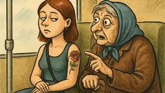 Виц: В автобуса до красиво момиче седи баба