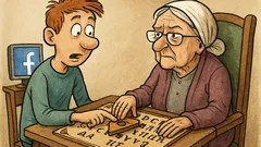 Виц: Бабо, направи си Фейсбук акаунт!