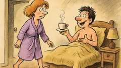 Виц: Осми март, тя става, а той крещи