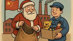 Виц: Дядо Коледа първо отива в Китай
