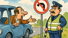 Виц: Шофьор се кара с катаджия за завой