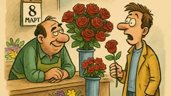 Виц: 8 март, в цветарския магазин...