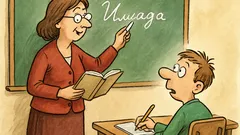 Виц: Ученици, запишете днешната тема – „Илиада“