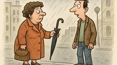 Виц: „Вземи си чадър.“ — „Защо, да не“