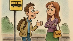 Виц: Студент на спирката се чуди как