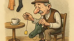 Виц: Истинският габровец кърпи чорапи с чай